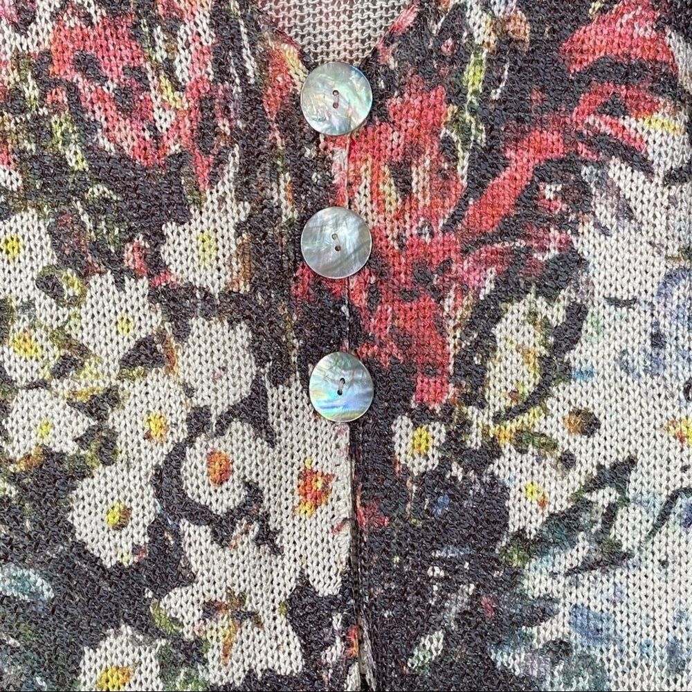 Color Works Floral Button Up Cardigan - Picture 6 of 13